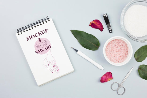 Free Top View Bath Salt And Accessories Spa Mock-Up Psd