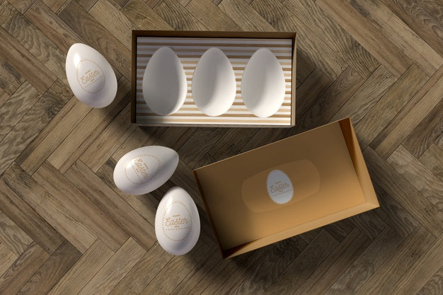 Free Top View Bow With Eggs Beside Psd