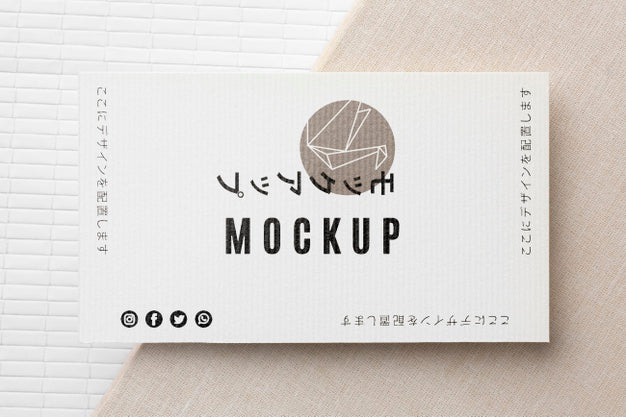 Free Top View Business Card Mock-Up Assortment Psd