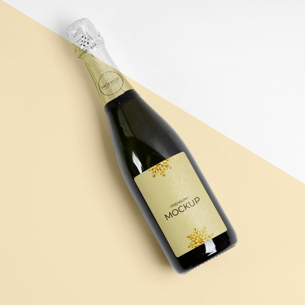 Free Top View Champagne Mock-Up Psd