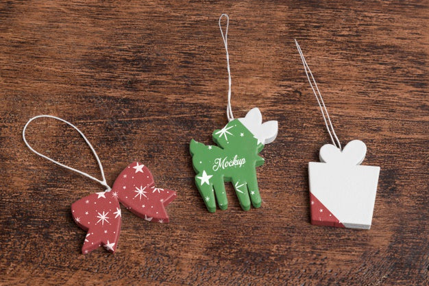 Free Top View Christmas Decorations Arrangement Psd