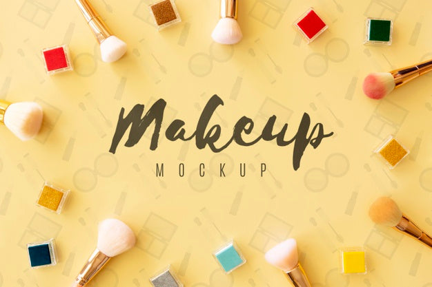 Free Top View Circular Frame With Brushes Psd