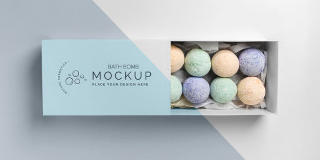 Free Top View Colorful Bath Bombs Arrangement Psd