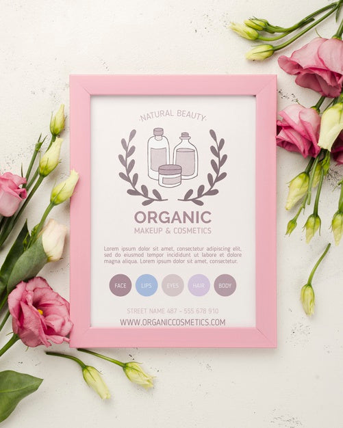 Free Top View Cosmetics Mockup Psd