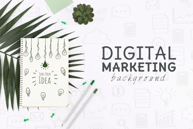 Free Top View Digital Marketing Mockup Psd