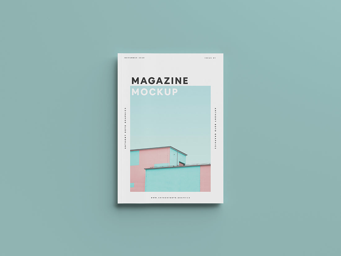 Free Top View Magazine Mockup