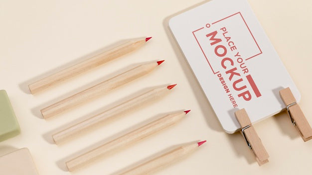 Free Top View Messy Arrangement With Stationery Elements Mock-Up Psd