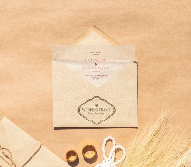 Free Top View Minimalist Brown Paper Envelopes Psd
