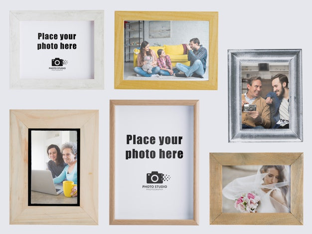 Free Top View Of Assortment Of Rectangular Frames Psd