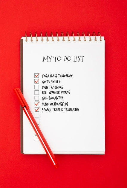 Free Top View Of Desk Surface With To Do List Psd