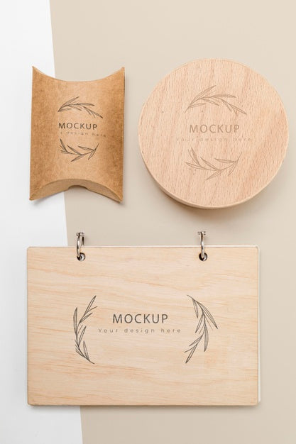 Free Top View Of Eco-Friendly Packaging Mock-Up Psd