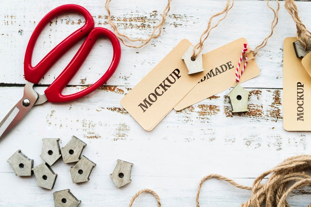 Free Top View Of Handmade Concept Mock-Up Psd