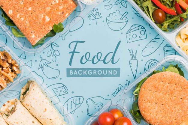 Free Top View Of Meals For Planned Diet Psd