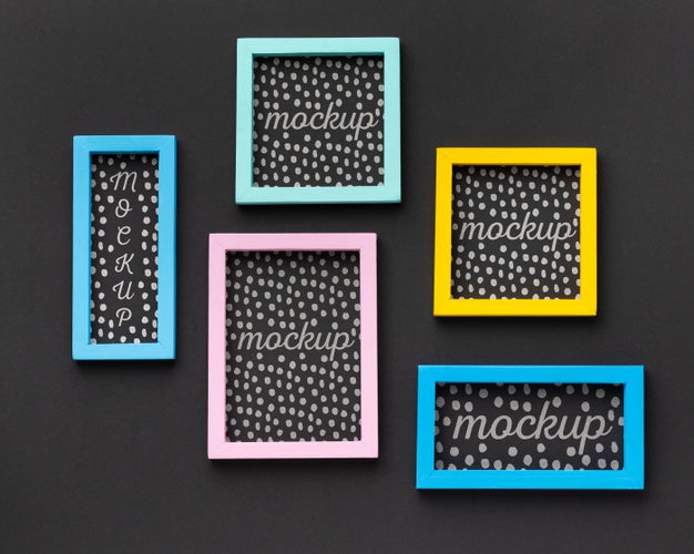 Free Top View Of Multiple Mock-Up Frames Psd