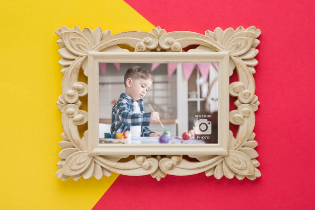 Free Top View Of Rectangular Frame With Decorations Psd