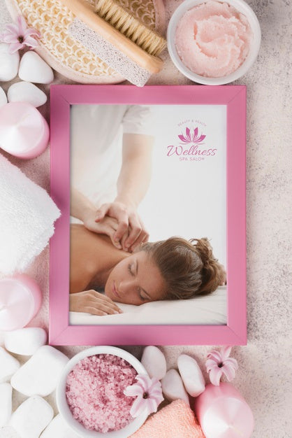 Free Top View Of Spa Concept Mock-Up Psd