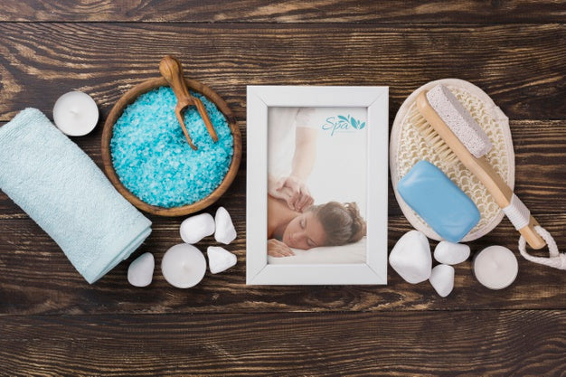 Free Top View Of Spa Concept Mock-Up Psd
