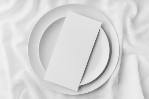 Free Top View Of Table Arrangement With Dishes And Spring Menu Mock-Up Psd