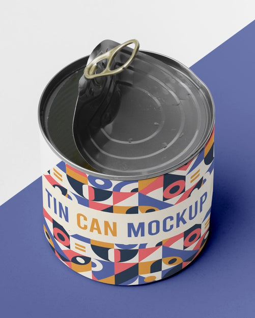Free Top View Opened Tin Can Psd