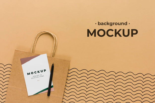 Free Top View Paper Bag Mock-Up Psd