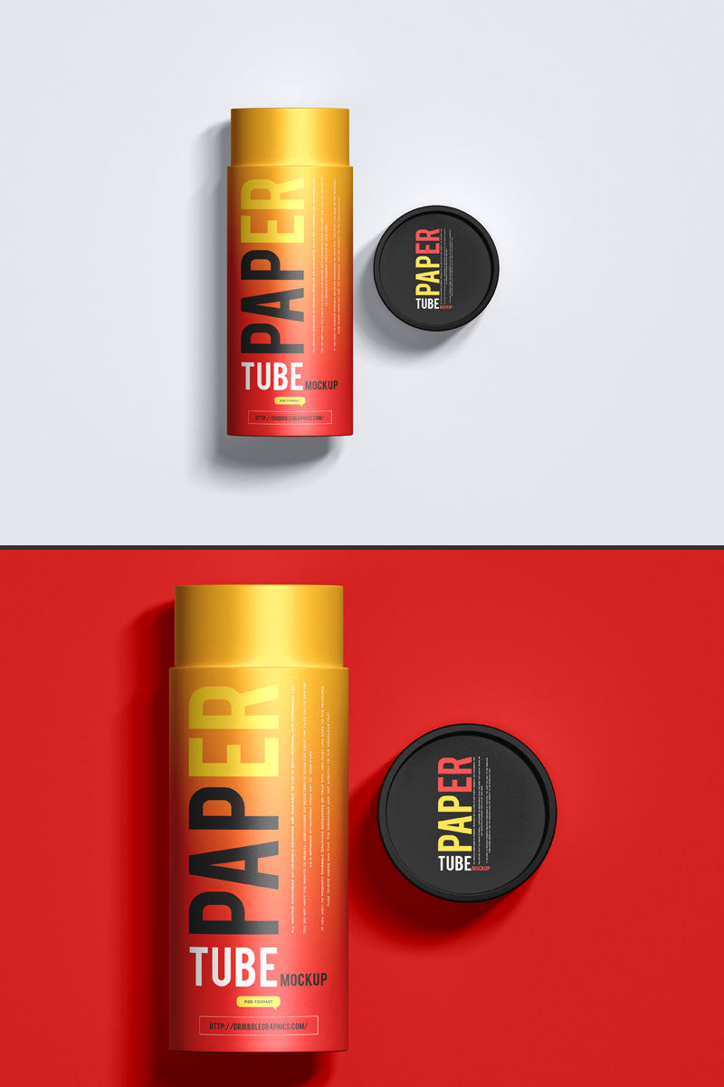 Free Top View Paper Tube Mockup Psd