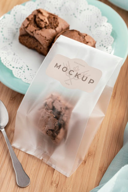 Free Top View Pastry In Transparent Packaging Psd