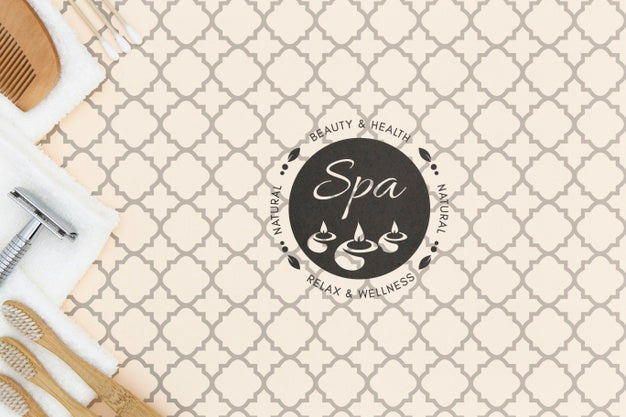 Free Top View Spa Center Mock-Up Minimalist Psd
