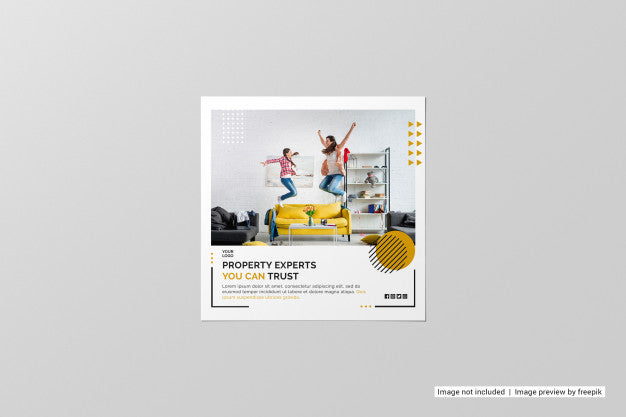 Free Top View Square Flyer Mockup Psd