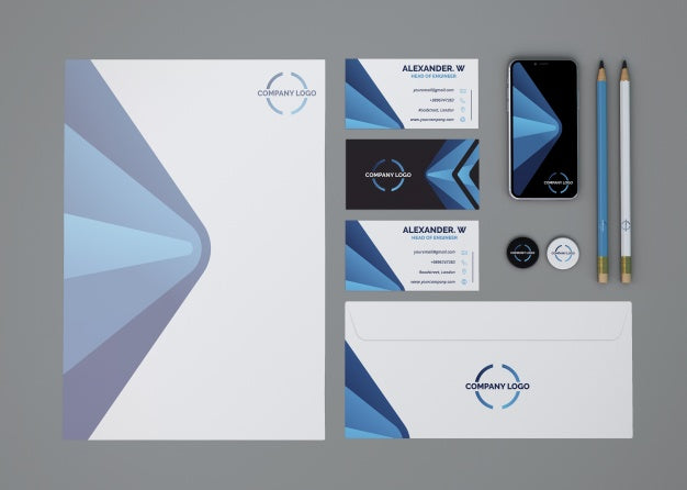 Free Top View Stationery Mockup Psd