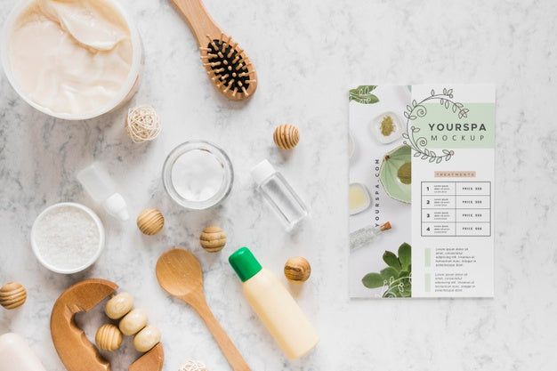 Free Top View Therapeutic Spa Concept With Mock-Up Psd