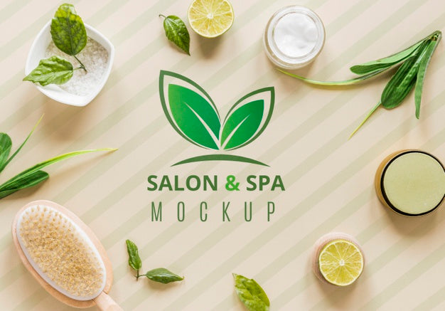 Free Top View Therapeutic Spa Concept With Mock-Up Psd