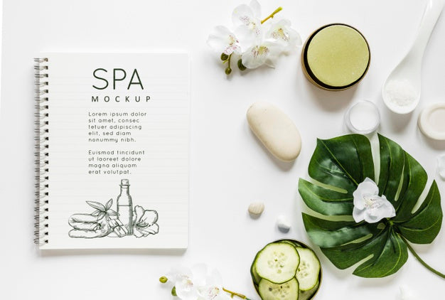 Free Top View Therapeutic Spa Concept With Mock-Up Psd