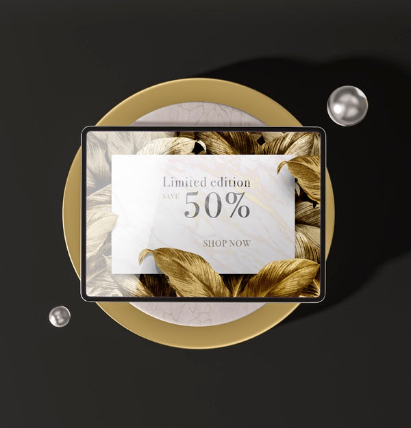 Free Top View Three Dimensional Mock-Up Tablet Psd