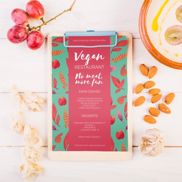 Free Traditional Spanish Food Mockup With Clipboard Psd