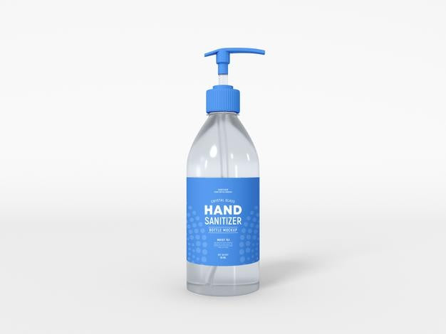 Free Transparent Hand Sanitizer Pump Bottle Mockup Psd