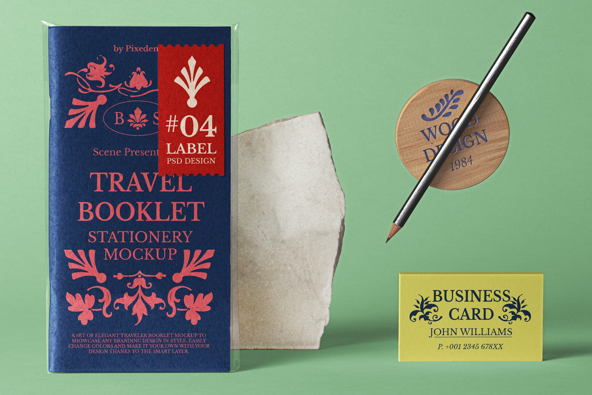 Free Travel Psd Booklet Mockup Scene