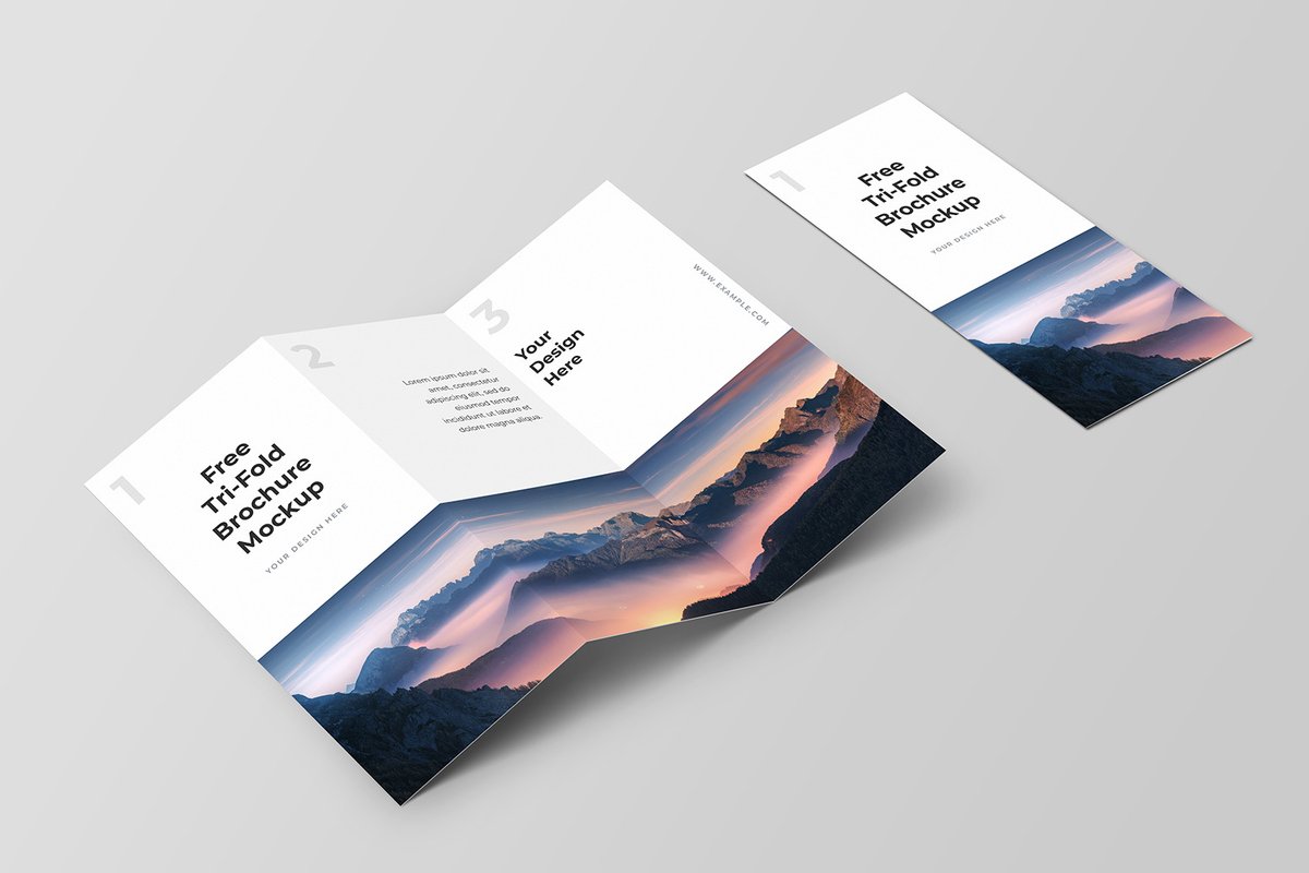 Free Trifold Brochure Mockup