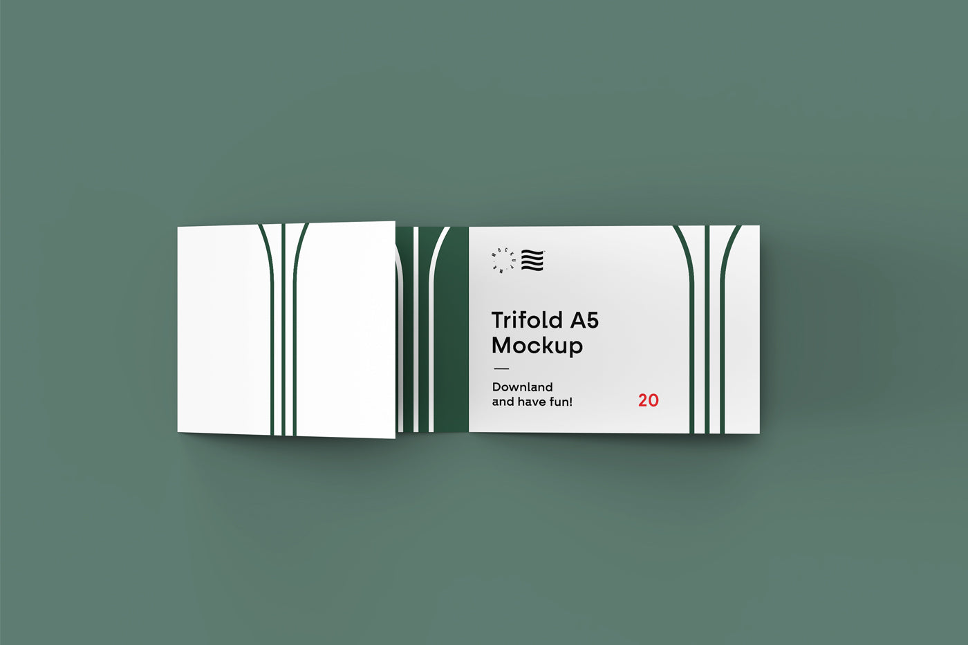 Free Trifold Landscape Brochure Mockup