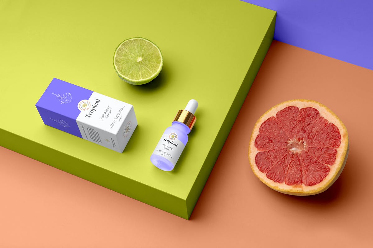 Free Tropical – Cosmetics Mockup Template