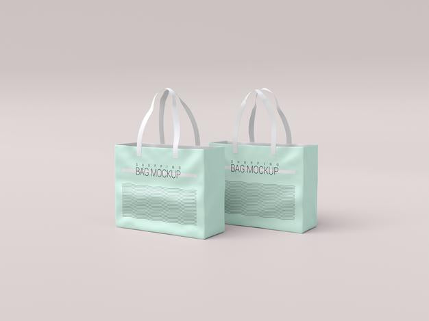 Free Two Realistic Shopping Bag Mockup Psd