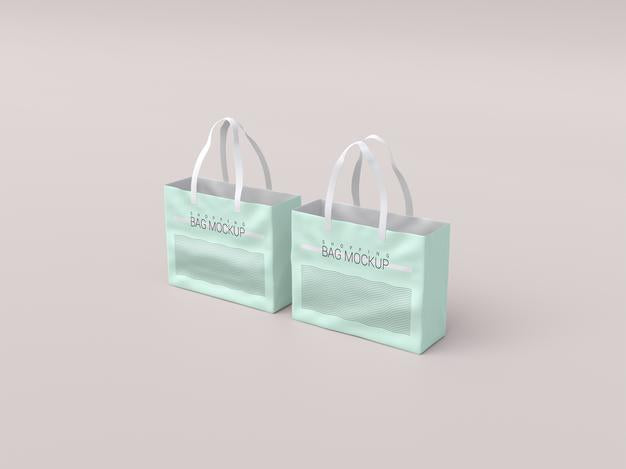 Free Two Realistic Shopping Bag Mockup Psd