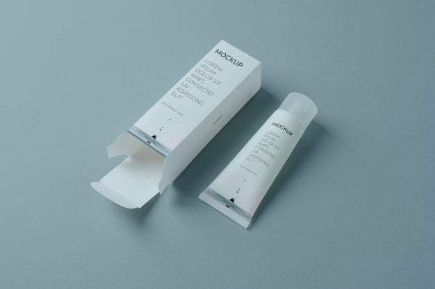 Free Unfolded Cosmetic Box Mockup Psd