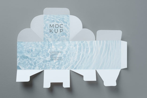 Free Unfolded Cosmetic Box Mockup Psd