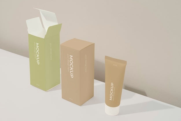 Free Unfolded Cosmetic Box Mockup Psd