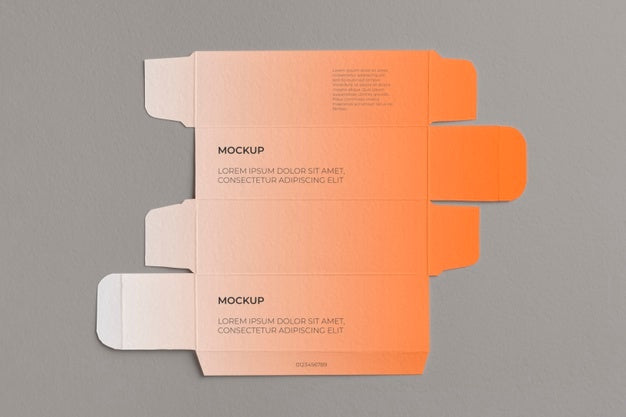 Free Unfolded Cosmetic Box Mockup Psd