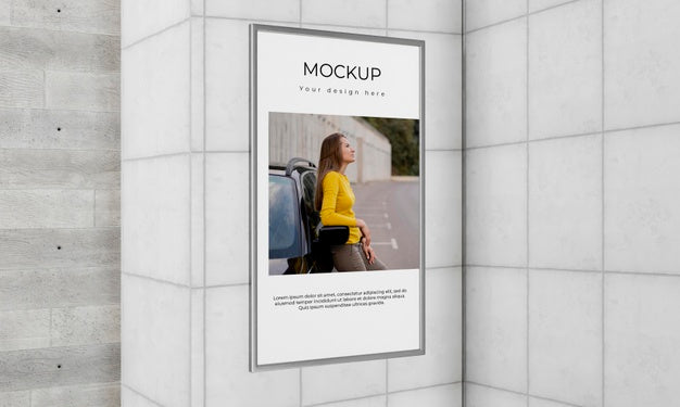 Free Urban Poster Grey Concrete Mock Up Psd