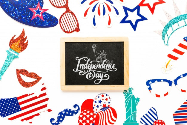 Free Usa Independence Day Mockup With Slate Psd