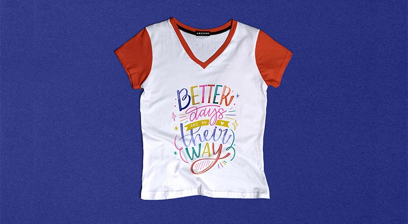 Free V-Neck T-Shirt Mockup Psd