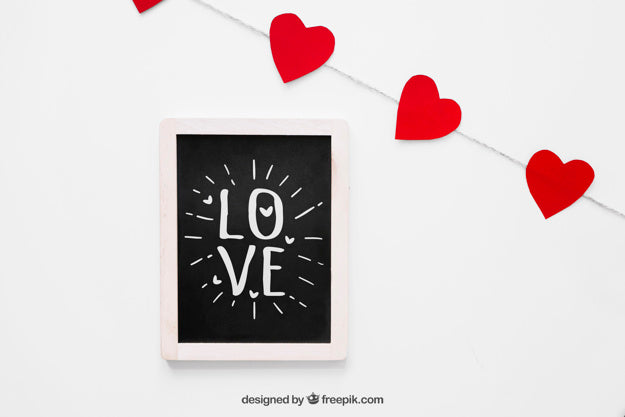 Free Valentine Elements And Frame Mockup Psd