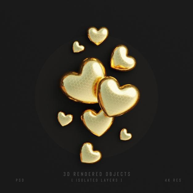 Free Valentines Day Cute Love Hearts Decorative Composition Isolated And Transparent 3D Rendering Psd